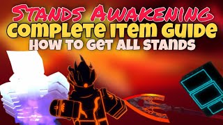 The Complete guide to StandsAwakening all items  all stands [upl. by Nnyleuqaj]