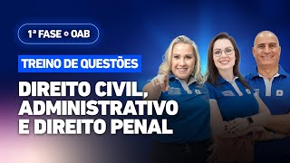 🚀Táticas p passar na 1ª Fase OAB  Treino de Questões Direito Civil Administrativo e Penal ✅ [upl. by Hanover]