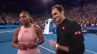 Serena Williams and Roger Federer oncourt interview RR  Mastercard Hopman Cup 2019 [upl. by Brainard251]