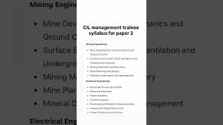 CIL management trainee exam syllabus 2024  cil mt exam syllabus management [upl. by Mclaughlin]