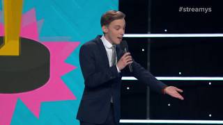 Jon Cozart Roasts Lilly Singh Liza Koshy amp Casey Neistat with a Song  Streamys 2017 [upl. by Notac519]