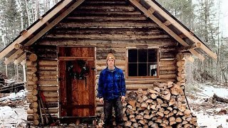 24 Year Old Builds Mortgage Free Off Grid Log Cabin In The Wilderness [upl. by Llennahc]