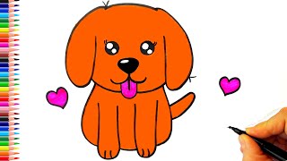 Çok Kolay Sevimli Köpekcik Çizimi  Köpek Nasıl Çizilir  Köpek Çizimi  How To Draw a Puppy [upl. by Alexandria]