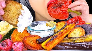 ASMR ROASTED VEGGIE PLATTER  CREAMY TZATZIKI JUICY amp Soft Eating Sounds NO TALKING  ASMR Phan [upl. by Goldy]