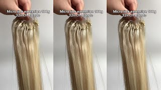 lovebeautywig  32inch Blonde Straight Microlink Hair Extensions 100g [upl. by Adidnac]