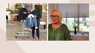 Isaac Mizrahi Live Denim Jacket with Faux Shearling Lining on QVC [upl. by Atsillak]