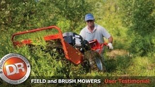 DR SelfPropelled Field amp Brush Mower  Johns Review [upl. by Neehsar138]