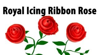 How to Make a Royal Icing Ribbon Rose by Cookies Cupcakes and Cardio [upl. by Nedearb428]