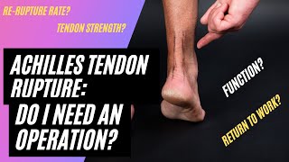 Achilles Tendon Rupture Surgery Rerupture Rate Tendon Strength Function amp Return To Work [upl. by Woodrow]