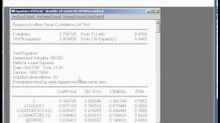 Diagnostic Testing using EViews [upl. by Mehcanem]