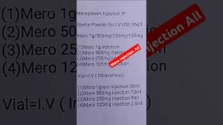 Mero Injection All Meropenem injection intravenousinjection shortsvideo viralvideo medicine [upl. by Attenrad]