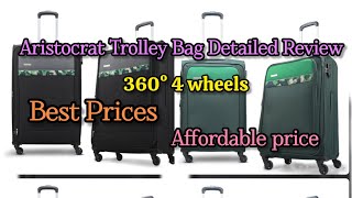 aristocrat Detailed Review  Aristocrat Trolley Bag 360° 4 wheels [upl. by Koziarz526]