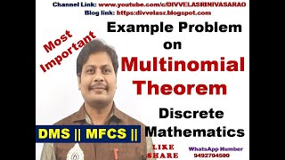 Multinomial Theorem  Example on Multinomial Theorem  Discrete Mathematics  DMS  MFCS [upl. by Annahsor]