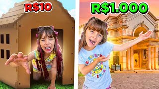 Morando em uma CASA de R10 R100 ou R1000   Desafio [upl. by Karlin]