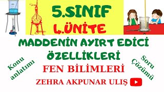 5 Sınıf Fen Bilimleri 4Ünite Maddenin Ayırt Edici Özellikleri Konu AnlatımıSoru Çözümü [upl. by Siram]