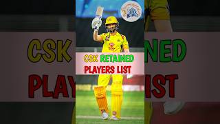 CSK Retained Players List for ipl2025 csk msdhoni cskretenship cskretainplayers cskplayers ipl [upl. by Hanid]