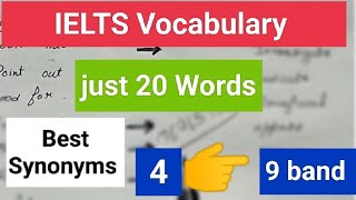 IELTS vocabulary for 9 Band  ielts vocabulary for writing task 2  ielts reading synonyms [upl. by Anirdna610]