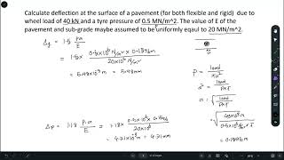 Deflection of Pavement  Boussinesq Method  Numerical Problem [upl. by Amaryl]