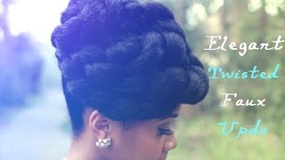 Faux Updo Protective Hairstyle Hair Tutorial on Natural Hair [upl. by Akisej256]