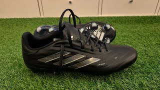 Adidas Copa Pure 2 Elite FG Blackout Boot Review  Football Unboxing ASMR amp Play Test 4K [upl. by Icul417]