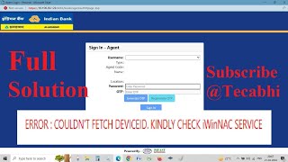 how to solve an error couldnt fetch Device indianbank kiosks csp [upl. by Llenram]