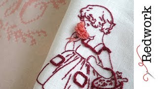 HAND EMBROIDERY Redwork Frill 레드웍 프릴레이스 표현하는 법 [upl. by Merritt47]