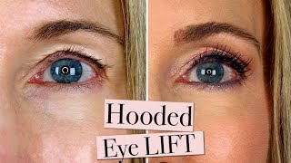 INSTANT EYE LIFT Disguise Your Sagging Hooded Eye Lids with Makeup [upl. by Lesnah513]