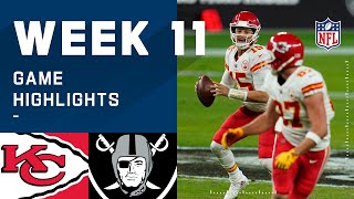 Chiefs vs Raiders Week 11 Highlights  NFL 2020 [upl. by Ecirtaed41]