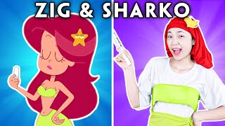 Sharkos Magic Show With Marina  Zig amp Sharko With Zero Budget  Zig and Sharko Funny Animation [upl. by Marquez]