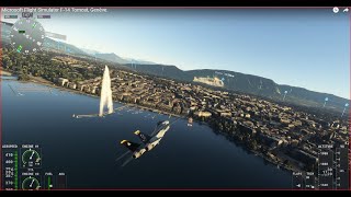 Microsoft Flight Simulator F14 Tomcat Genève [upl. by Nylirehc289]