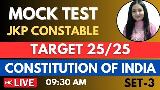 SET3  JKSSB MOST IMPORTANT MCQs  CONSTITUTION OF INDIA  JKP CONSTABLE PATWARI FORESTER [upl. by Vivyan]