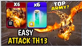 Th13 Super Dragon Attack Strategy With Zap Spell  Best Th13 Attack Strategy  Th13 Clone Attack [upl. by Eyram]