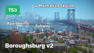 New York City in The Sims 3 Now Complete • Boroughsburg v2 World Overview [upl. by Widera]