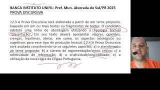 URGENTE PROVA DISCURSIVA  BANCA INSTITUTO UNIFIL Pref Alvorada do Sul  PR Edital 001 2025 [upl. by Lupita]