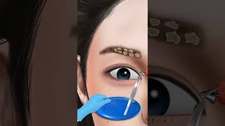 Asmr eyebrow piercing infection treatment shorts animation skincare transformation [upl. by Georglana]