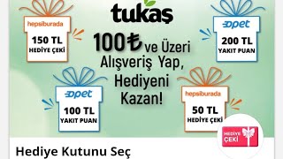 QUMPARA  TUKAŞ ALIŞVERİŞİNE HEPSİBURADA HEDİYE ÇEKİ VE OPET PUAN KAZAN [upl. by Lundell]