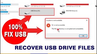 How to Repair USB Pen Drive not Accessible  USB Flash Drive not Accessible [upl. by Eidurt]