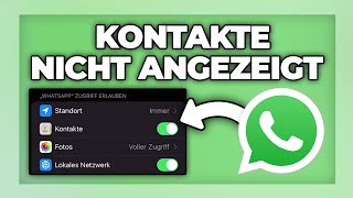 Whatsapp Kontakte werden nicht angezeigt  Tutorial [upl. by Dnalon]