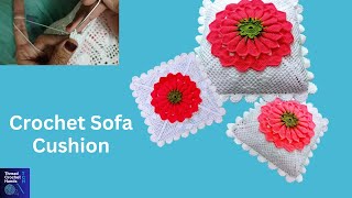 Easy Crochet CushionPillow Cover for Sofa  Crochet Cushion Cover Tutorial [upl. by Elicul610]