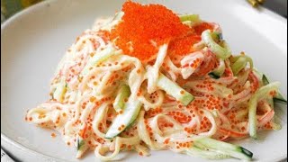 Japanese imitation crab salad🇯🇵🇯🇵 KANI SALAD RECIPES [upl. by Seigler766]