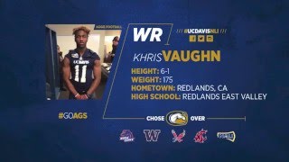 2016 UC Davis Football Recruit  Khris Vaughn [upl. by Aggappe343]