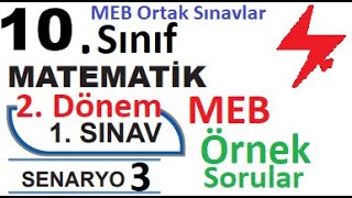 10 Sınıf Matematik 2 Dönem 1 Yazılı Örnek Senaryo Çözümleri  Senaryo 3  MEB örnek sorular ortak [upl. by Niliram596]