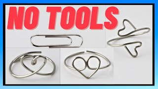 NO TOOLS Paperclip Heart Rings DIY Tutorial [upl. by Aihsenor]