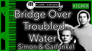 Bridge Over Troubled Water HIGHER 3  Simon amp Garfunkel  Piano Karaoke Instrumental [upl. by Simmons773]