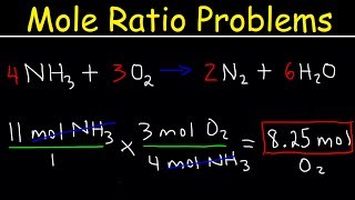 Stoichiometry Mole to Mole Conversions  Molar Ratio Practice Problems [upl. by Yrdua]