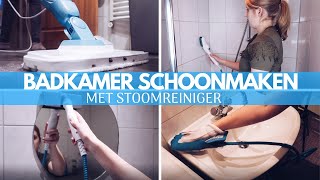 BADKAMER SCHOONMAKEN MET STOOMREINIGER  Is het prettig of niet  Clean with me  GwennampClean [upl. by Hutner]