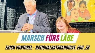 Erich Vontobel NRKandidat EDU ZH  Babyklappen Abtreibung bei Trisomie 21 Marsch fürs Läbe 2023 [upl. by Merete]