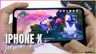 iPhone X Genshin Impact Gaming test  Apple A11 [upl. by Maura]