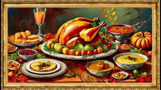 Thanksgiving Frame Art TV  Golden Frame  Screen Saver [upl. by Ilah80]