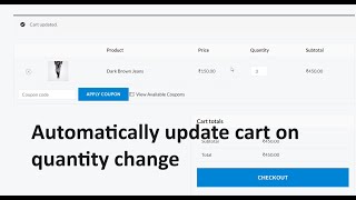 Automatically update cart on quantity change in woocommerce [upl. by Dekeles]